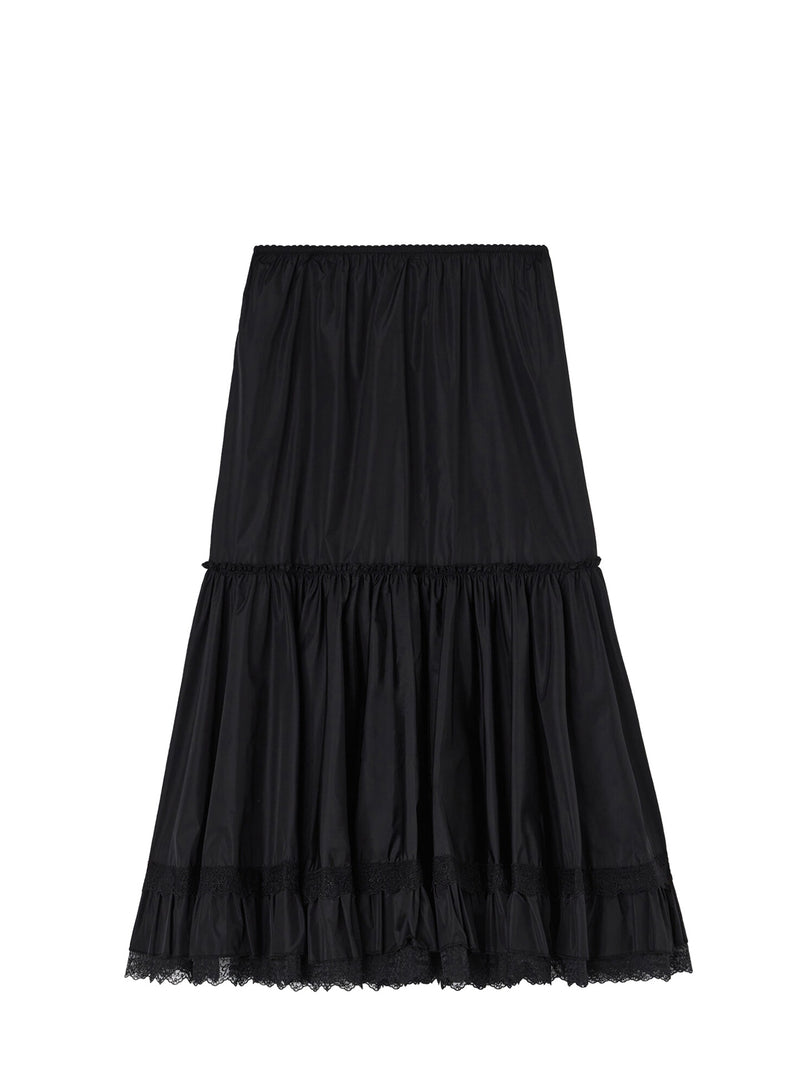 Flyweight nylon habotai skirt, black