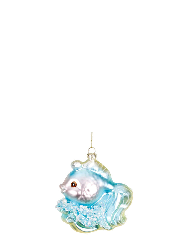 Sequin Eleganza fish glass ornament (11,5 cm)