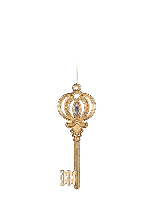 Gold jewel key ornament, crown (16,5 cm)