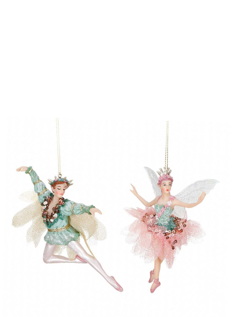 Lily pond fairy ballerina ornament, green (16,5 cm)