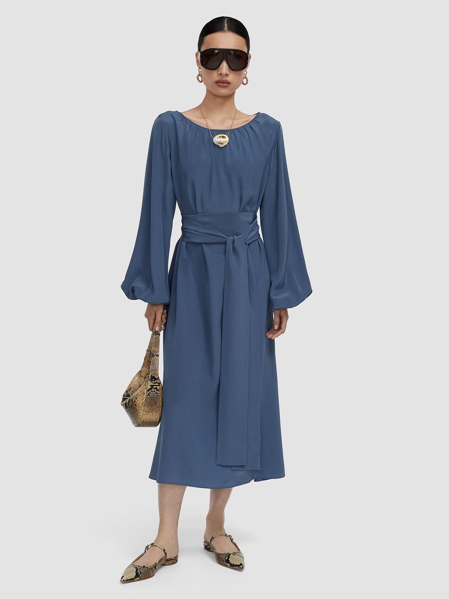 Cupid dress crepe de soie, Mineral