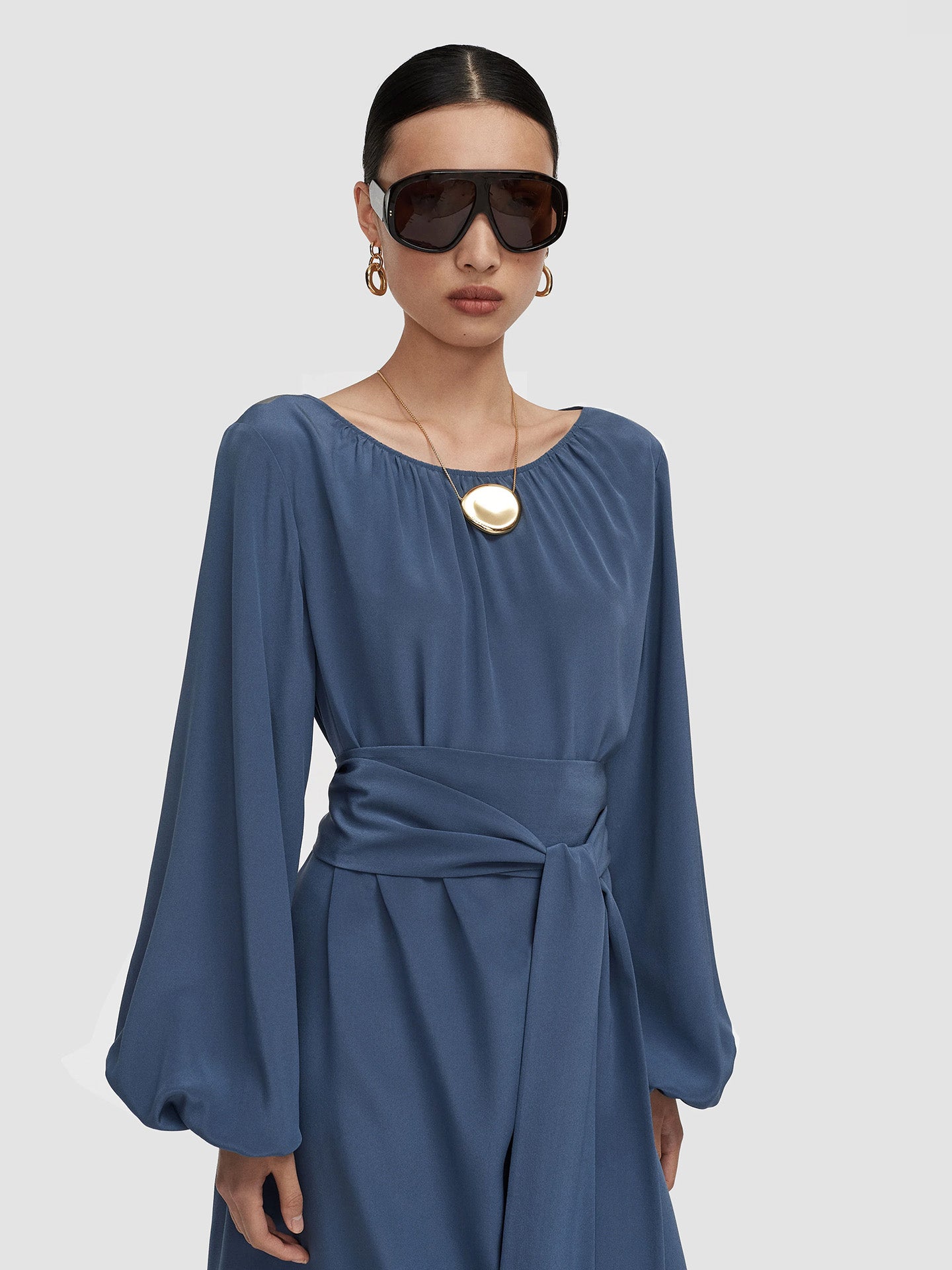 Cupid dress crepe de soie, Mineral