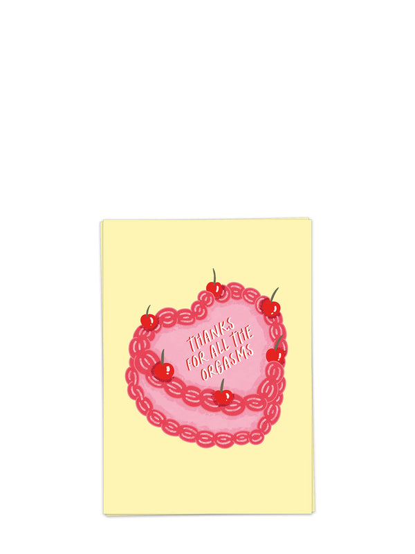 Orgasm cake birthday card