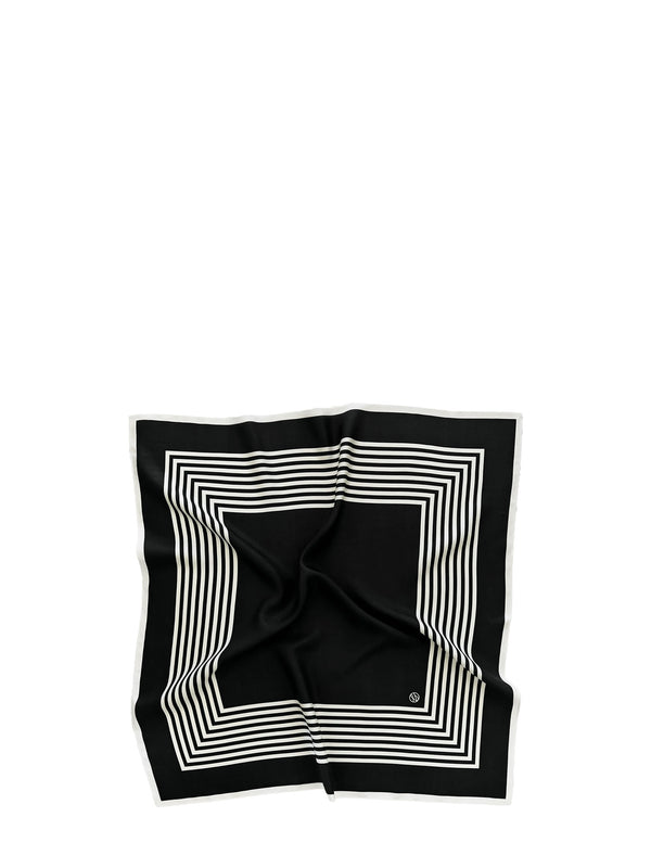 No.2 silk scarf, black (65cm)