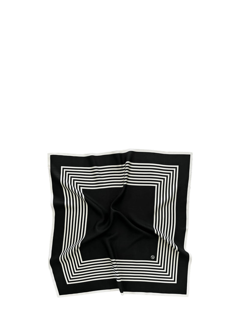 No.2 silk scarf, black (65cm)