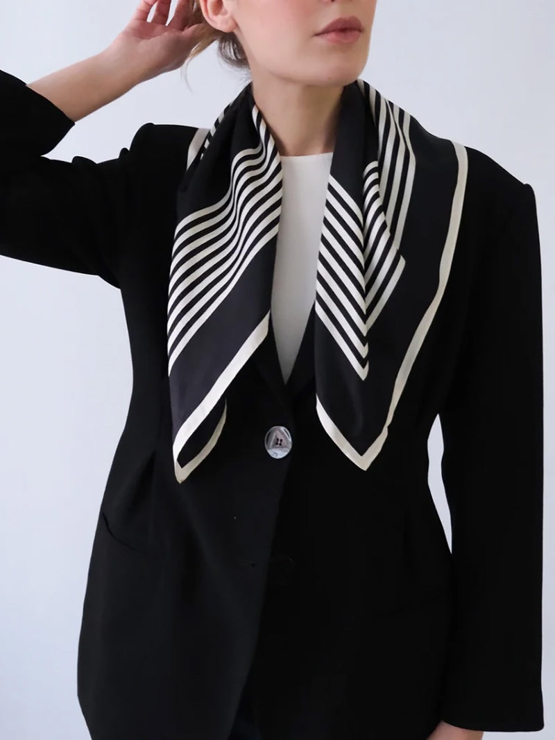 No.2 silk scarf, black (65cm)