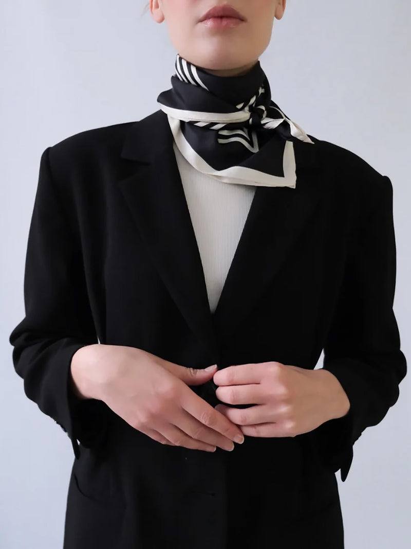 No.2 silk scarf, black (65cm)