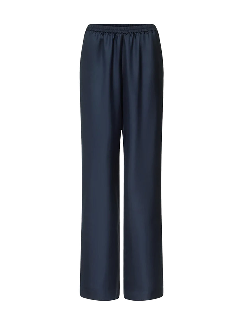 Alera wide leg silk pants, navy