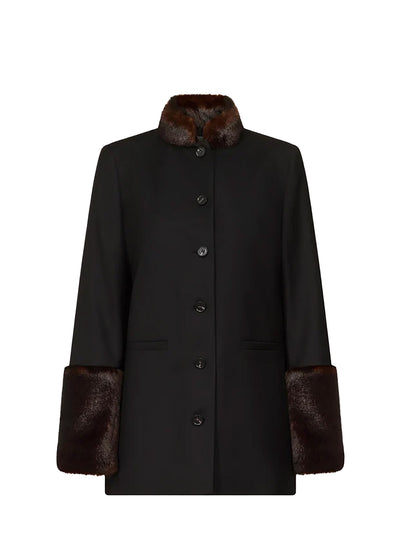 Goa high-collar jacket, black/grizzly