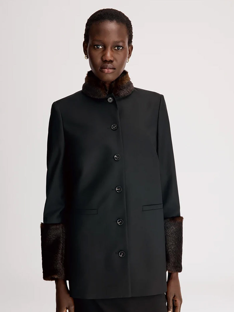 Goa high-collar jacket, black/grizzly