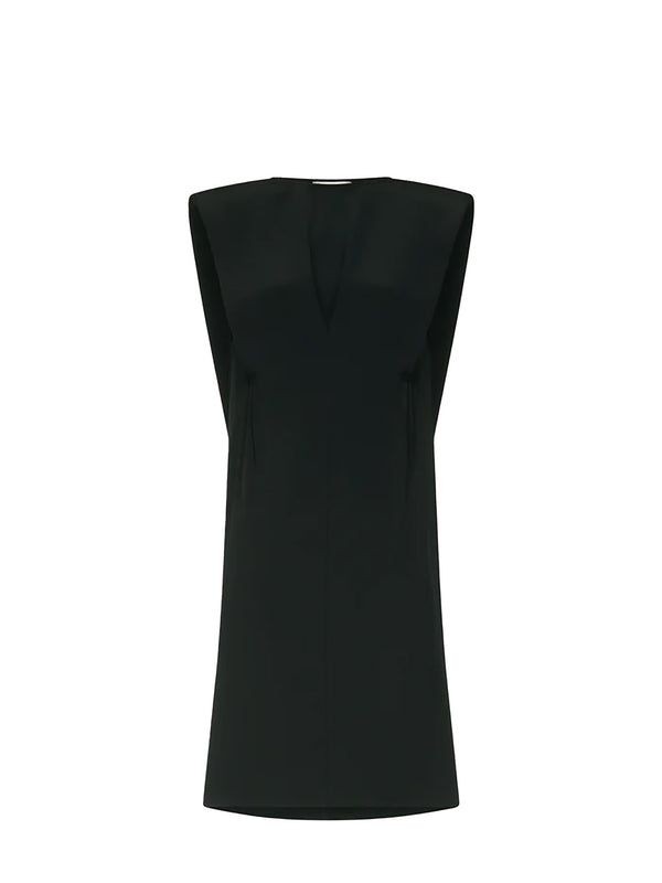 Lio pleated midi-dress, black