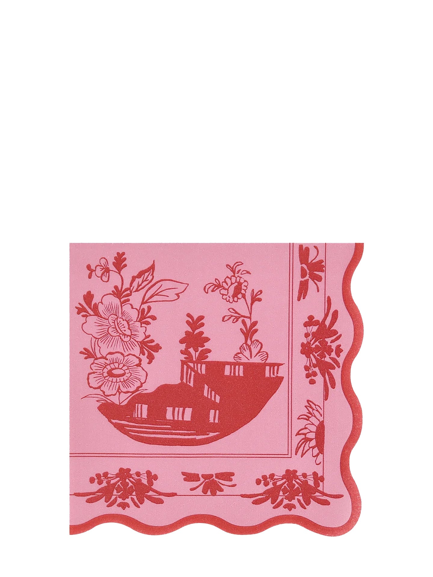 Pink vintage botanical cocktail napkins