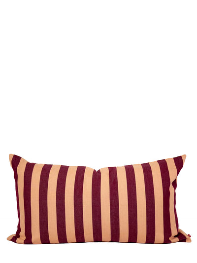 Ona giant cushion cover, wine red/salmon stripes (50×90 cm)