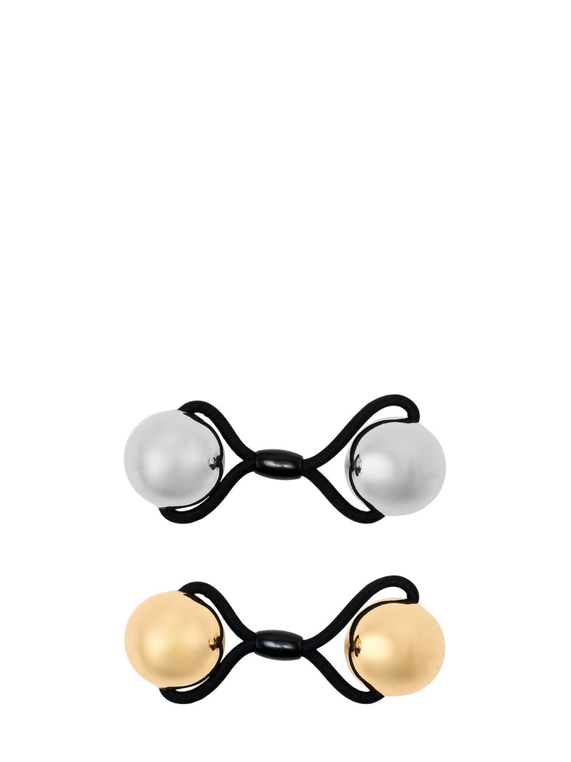 Hair ties with metallic beads