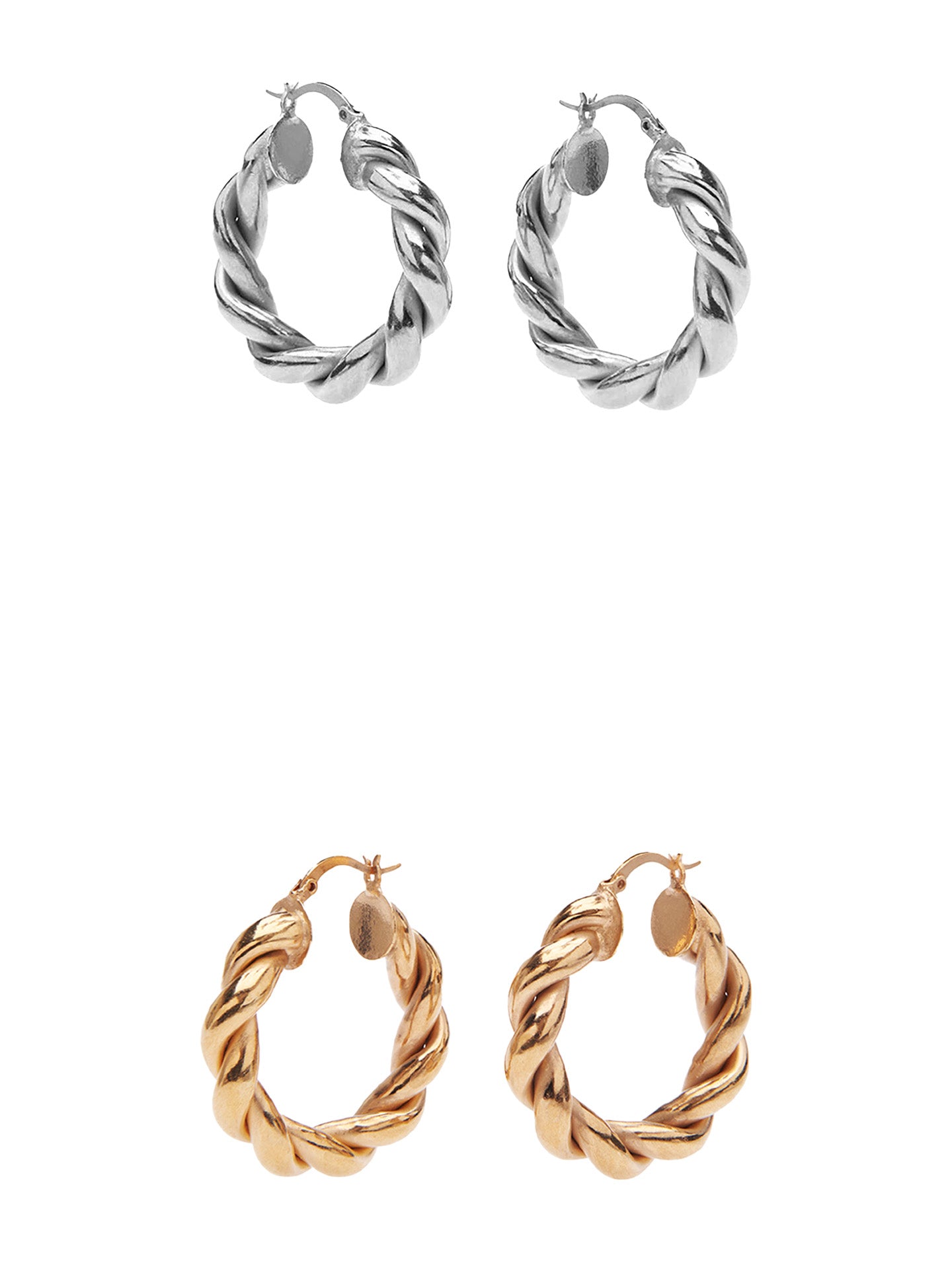 Lara polished hoops, silver or gold