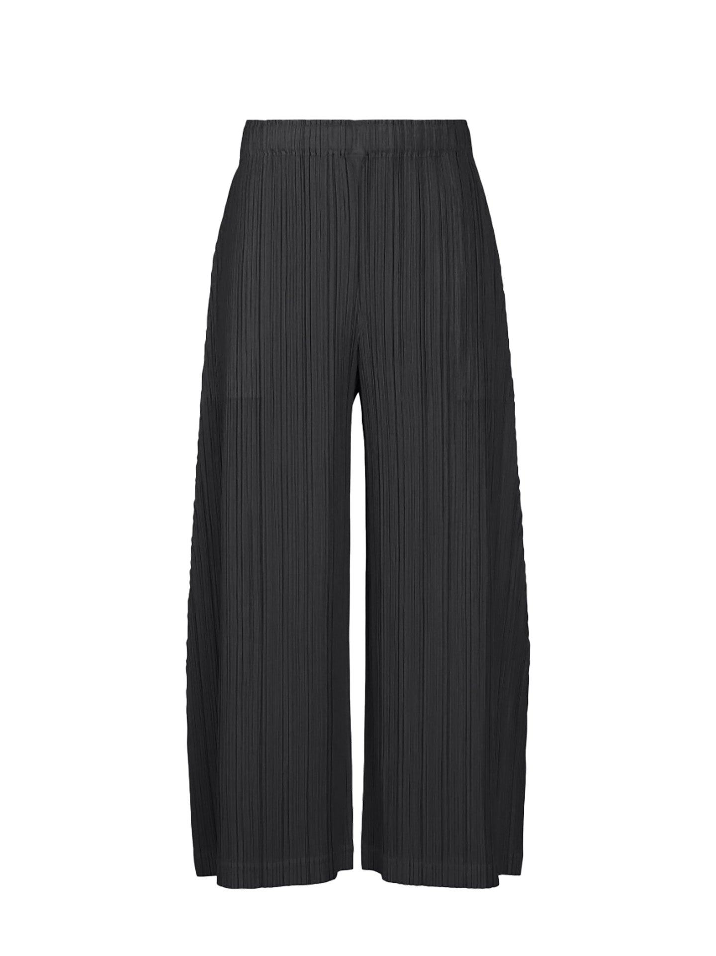 Thicker bottoms 1 pleated trousers, black
