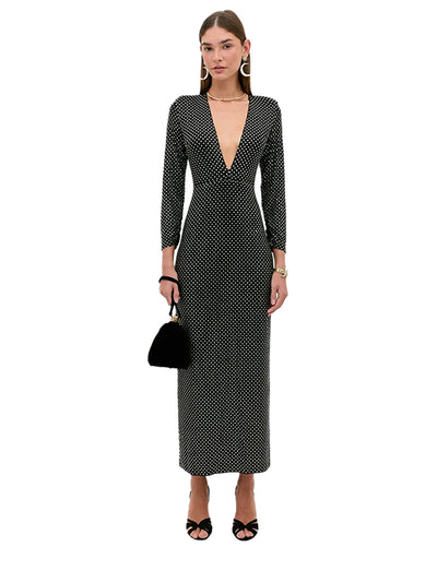 Amalia dress crystal embellishment, black