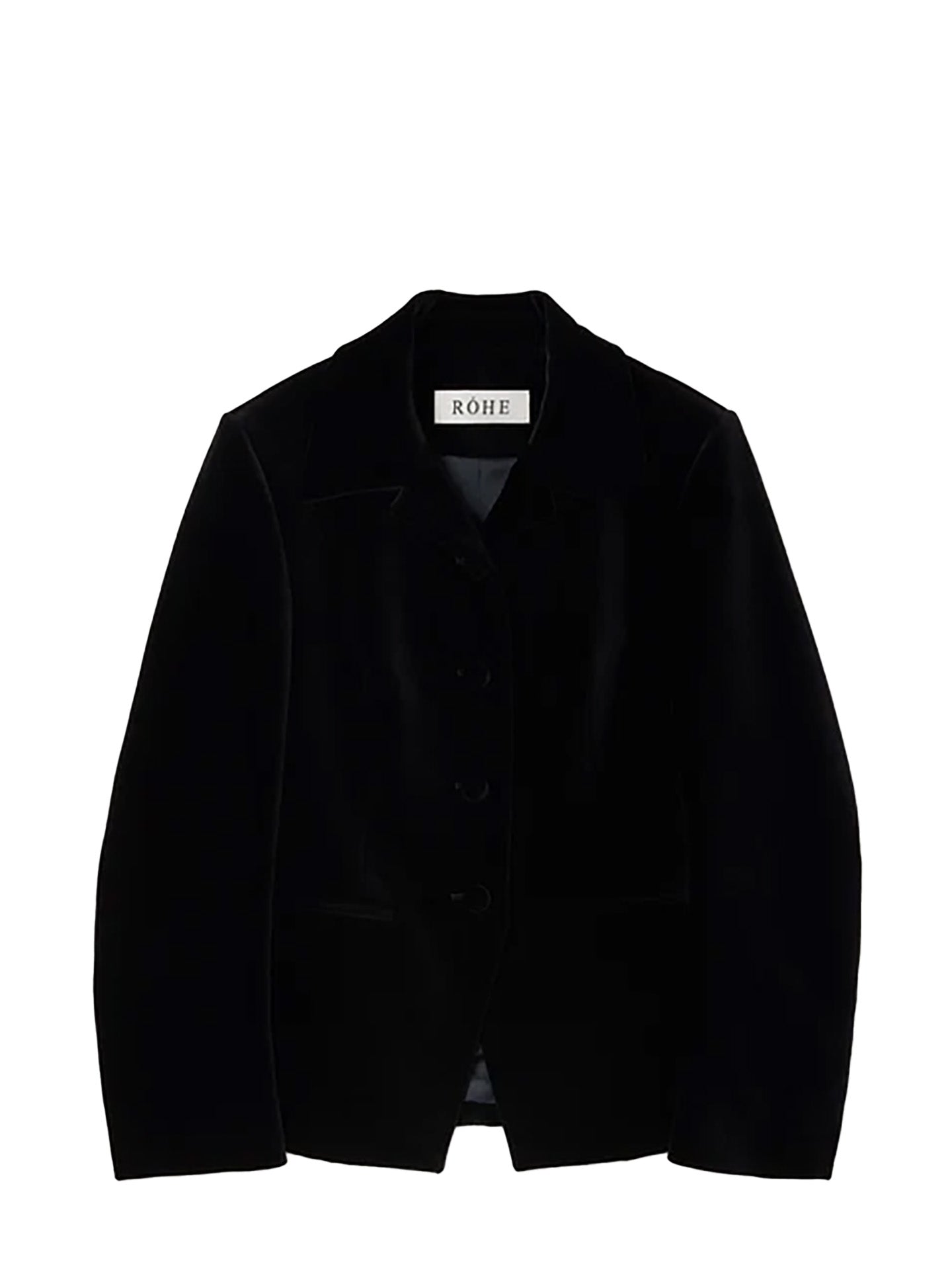 Classic fitted velvet blazer, black