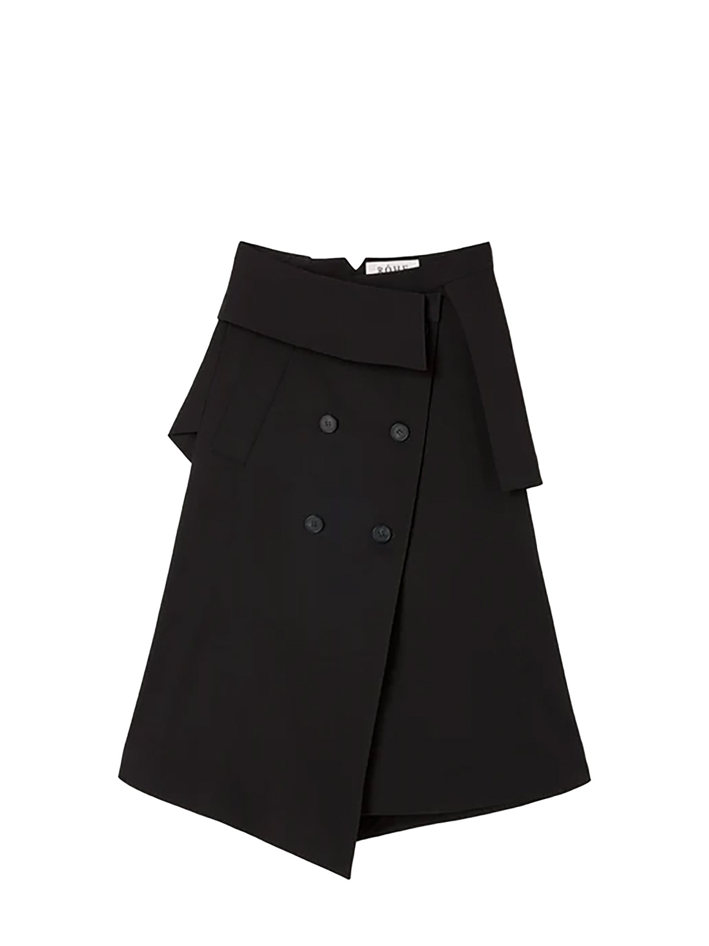 Deconstructed trench skirt, black
