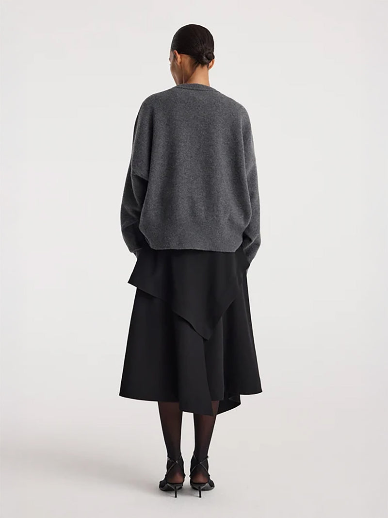 Deconstructed trench skirt, black