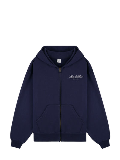 Vendome LA Embroidered Zip Hoodie, dark navy