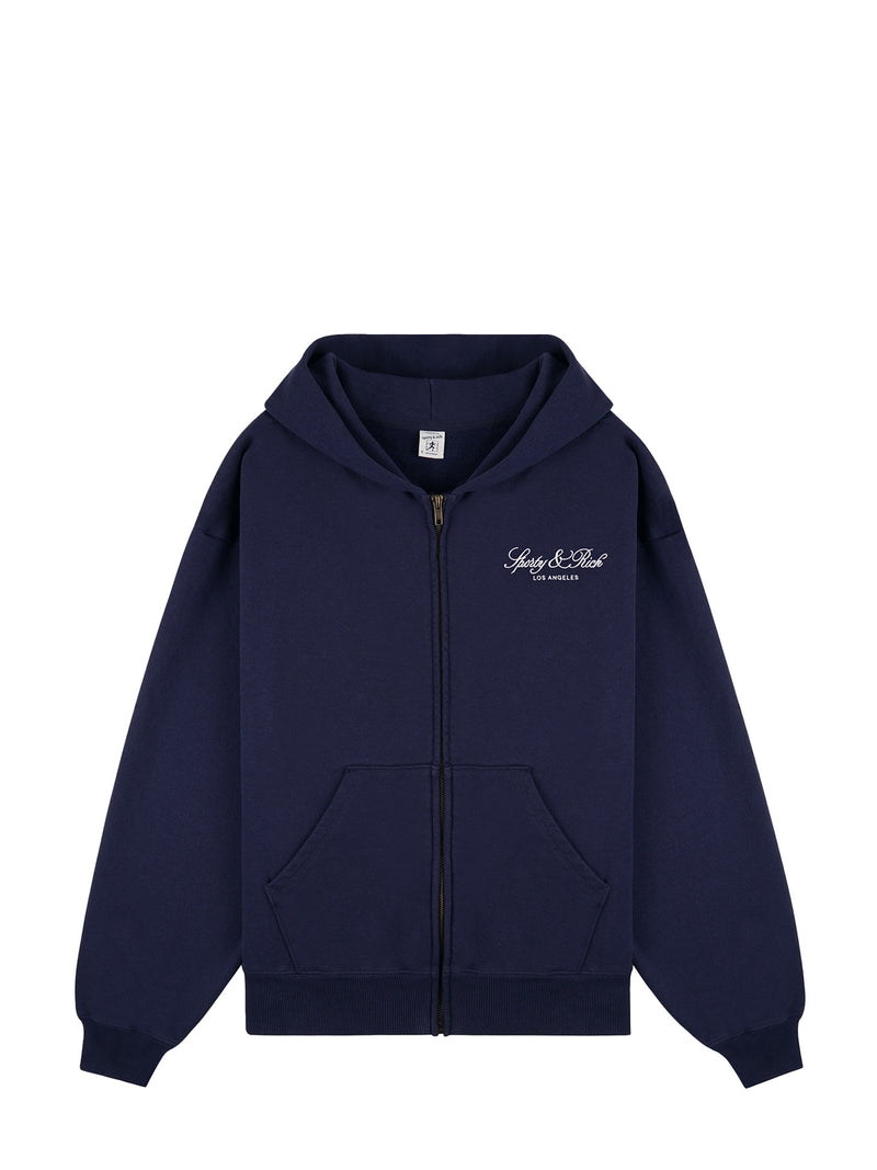 Vendome LA Embroidered Zip Hoodie, dark navy