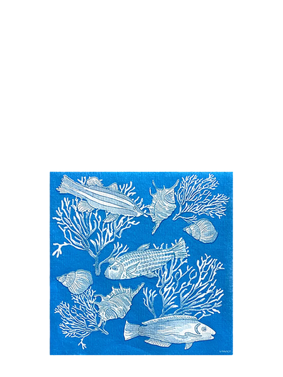 Seabed dinner napkins, blue (40x40cm)