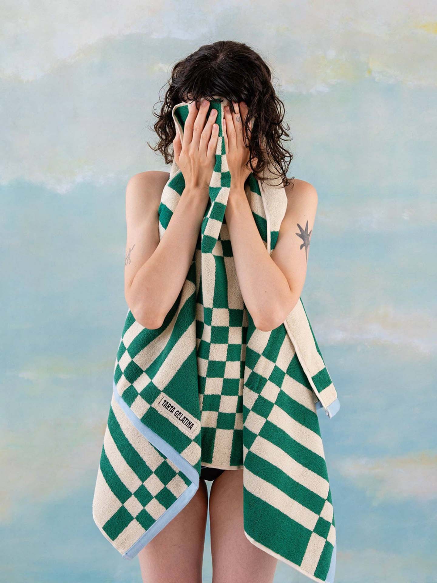 Marina bath towel, green