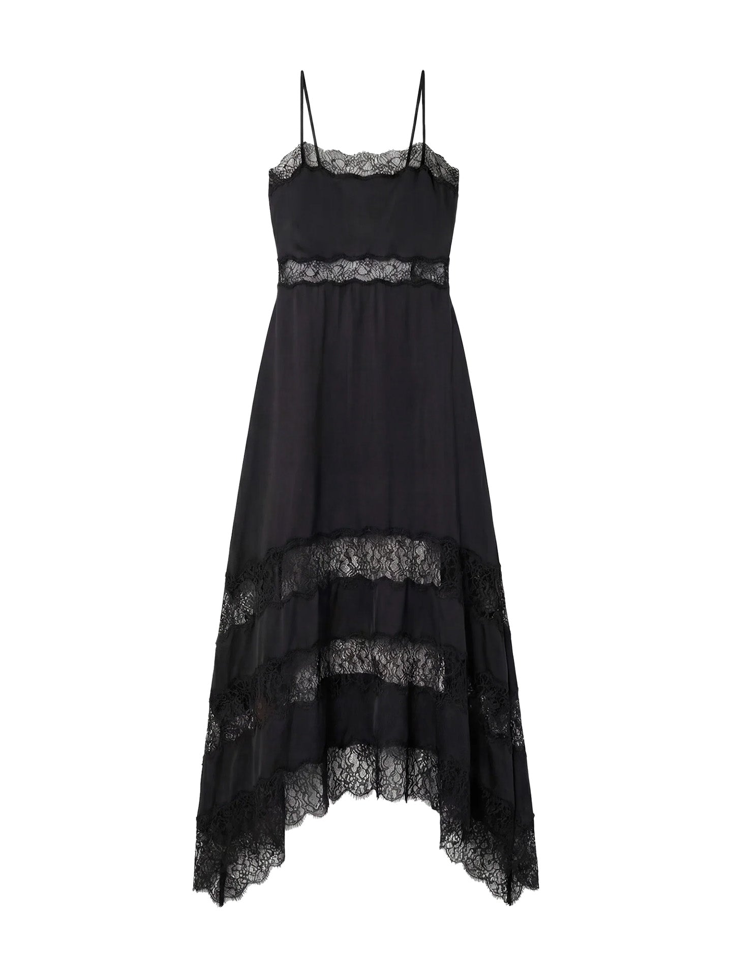 Coco short sleeve silk dress, Noir