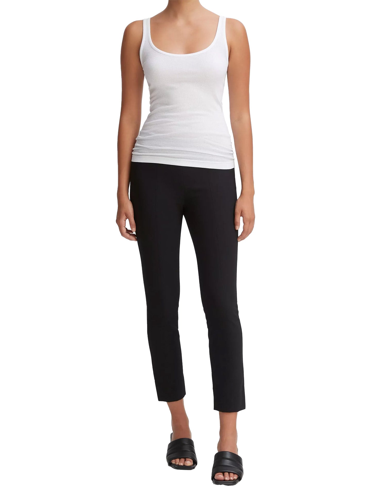 Bobbi mid rise stitch front seam leggings, black