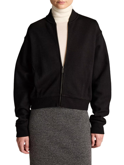 Ponte knit bomber jacket, black