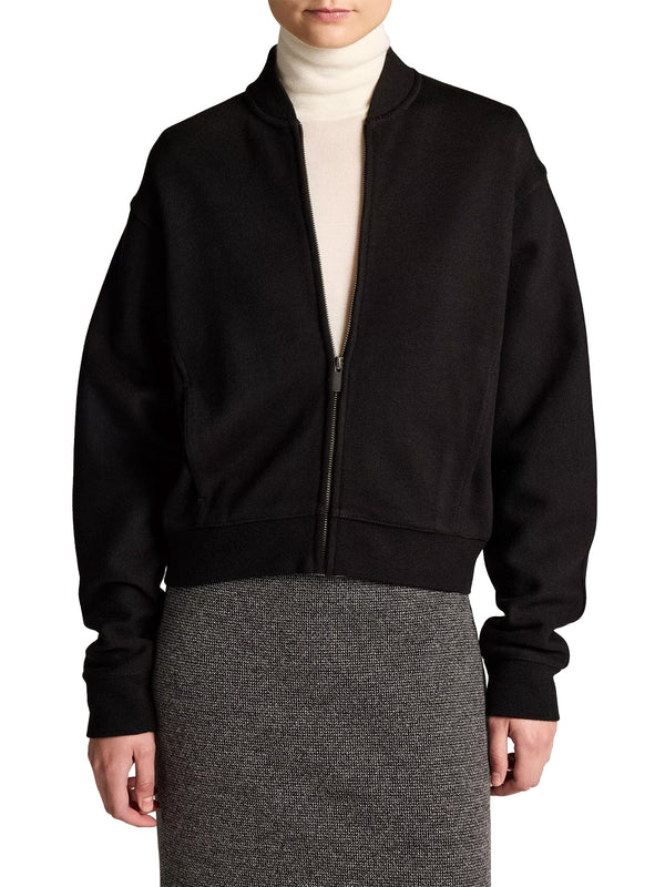 Ponte knit bomber jacket, black