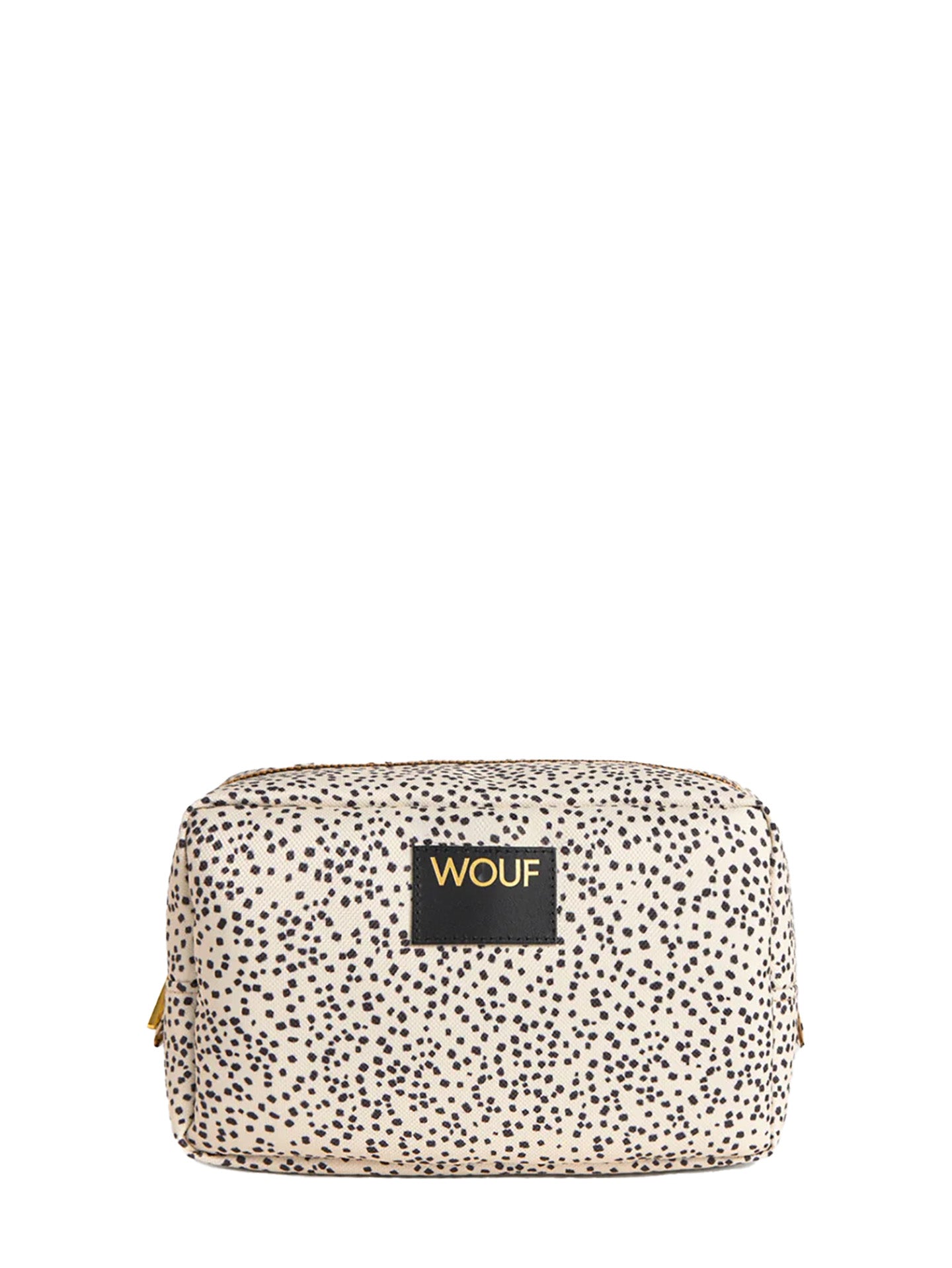 Patterned pouch with 'WOUF' brand logo on a white background