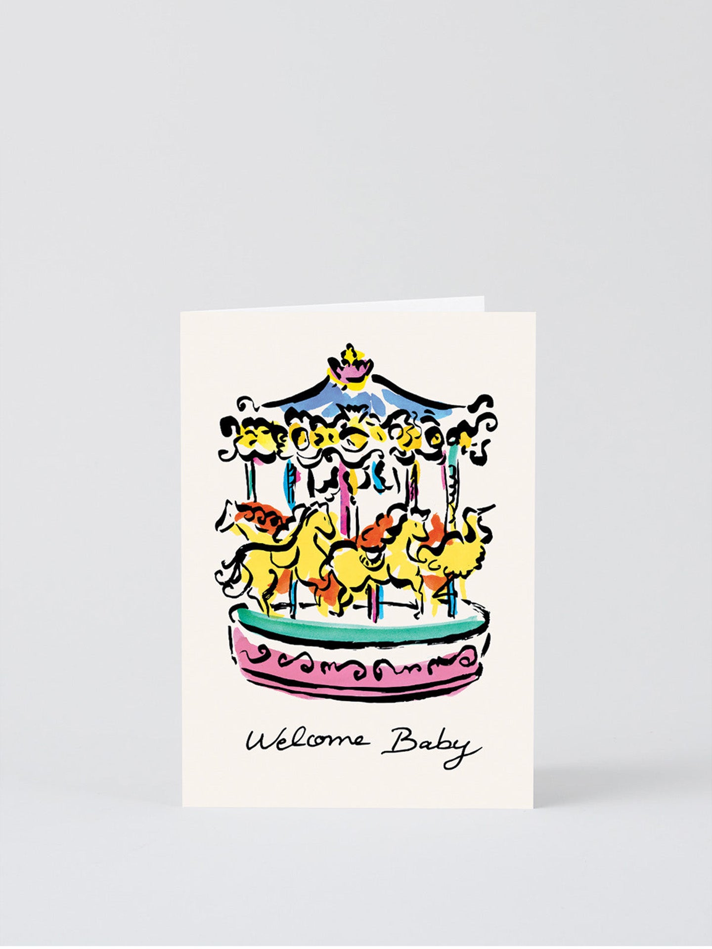 Welcome baby carousel, new baby card