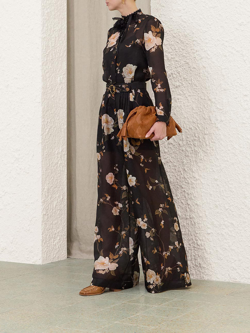 Ascent embellished body shirt, black rose mallow