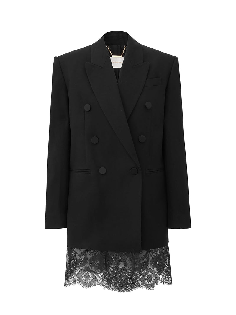 Valiant lace blazer, black