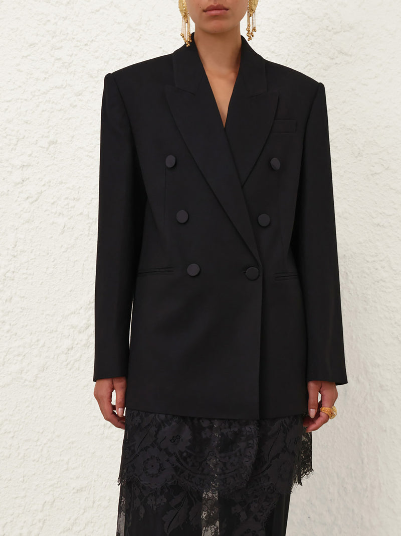 Valiant lace blazer, black