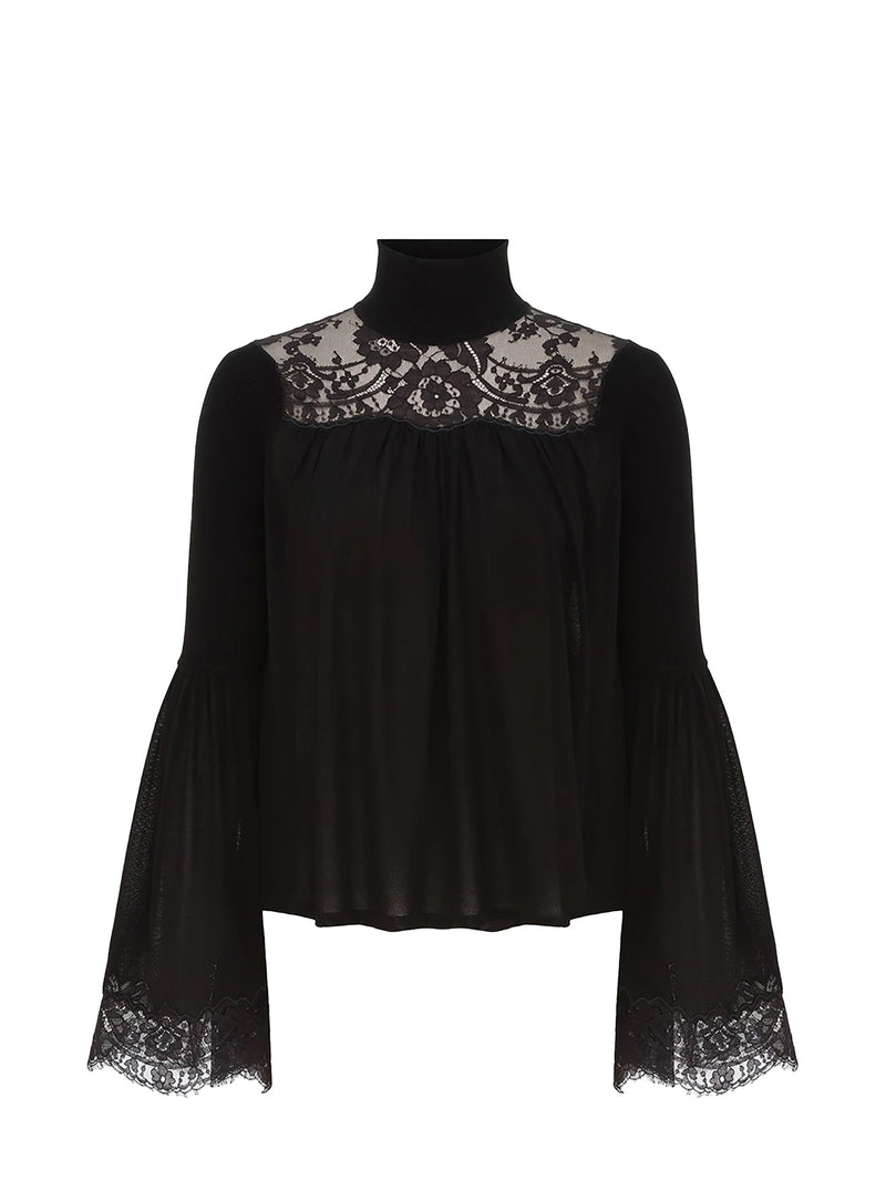 Valiant lace blouse, black