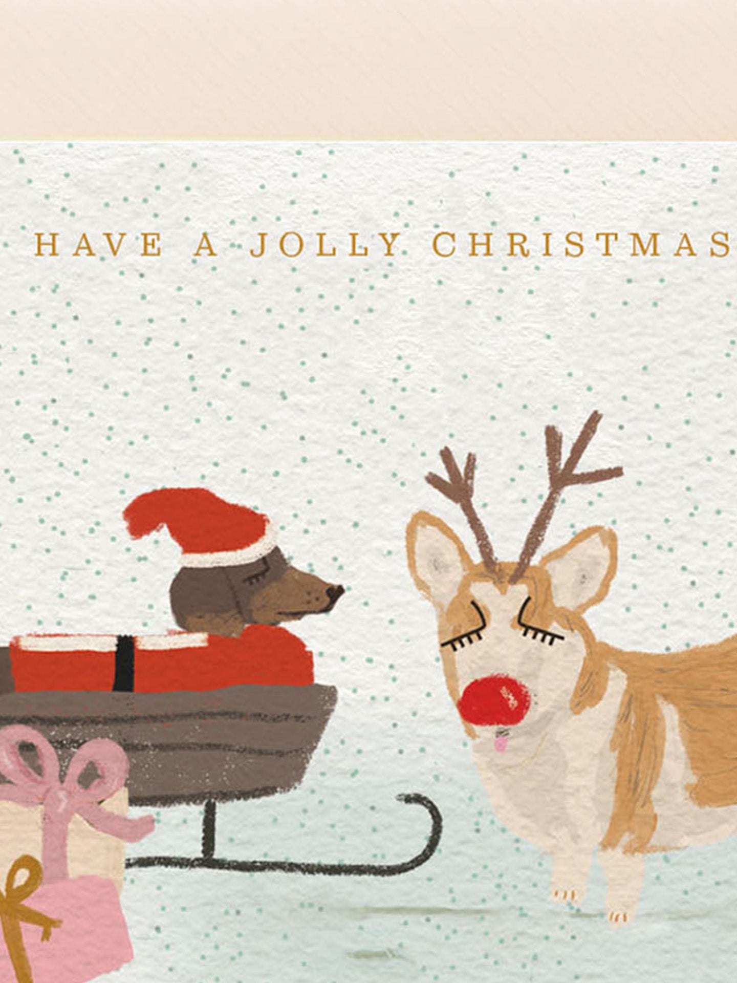 Have A Jolly dacshund & corgi Christmas card