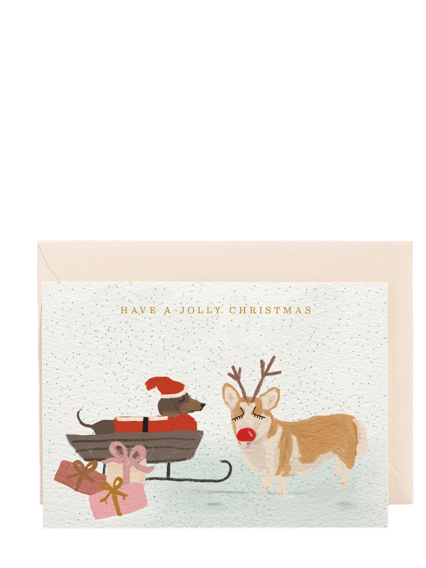 Have A Jolly dacshund & corgi Christmas card