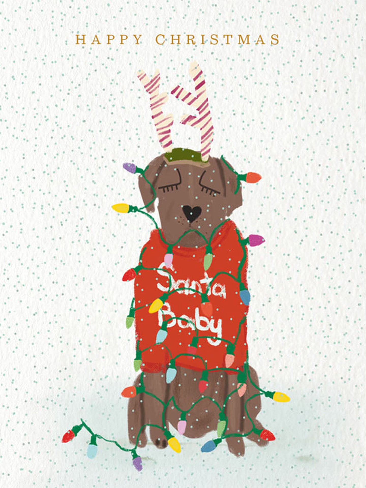 Santa Baby Labrador Christmas card