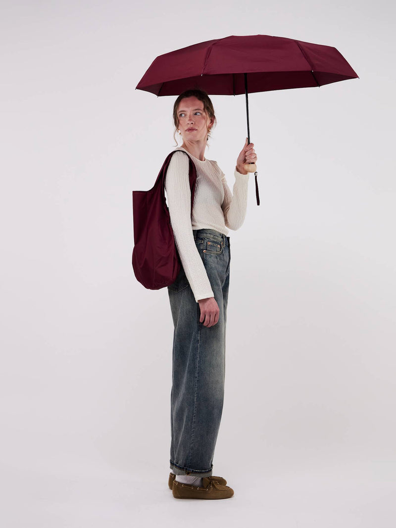 Cherry red foldable light shopper, dark red