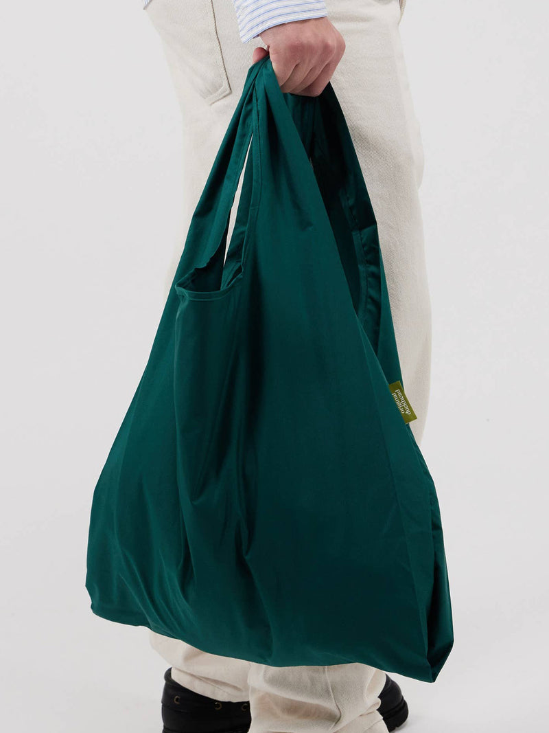 Forest green foldable light shopper, dark green