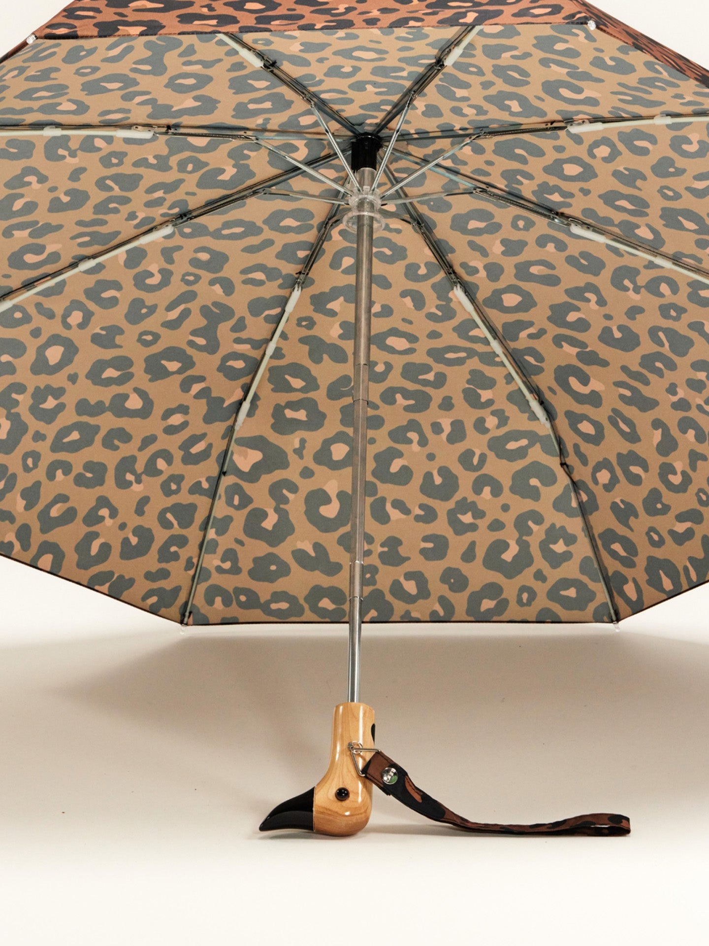 Duck umbrella, brown leopard print