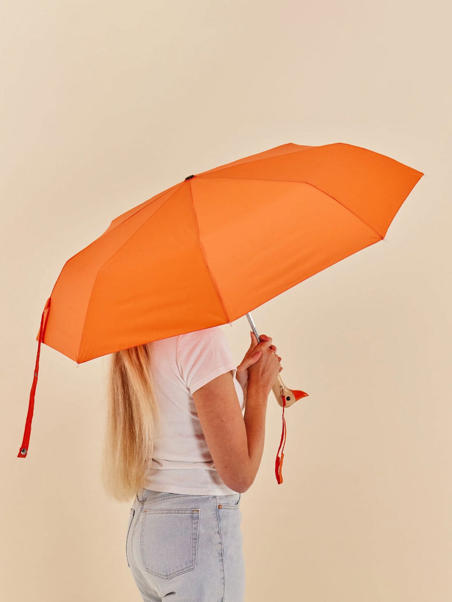 Duck umbrella, papaya orange