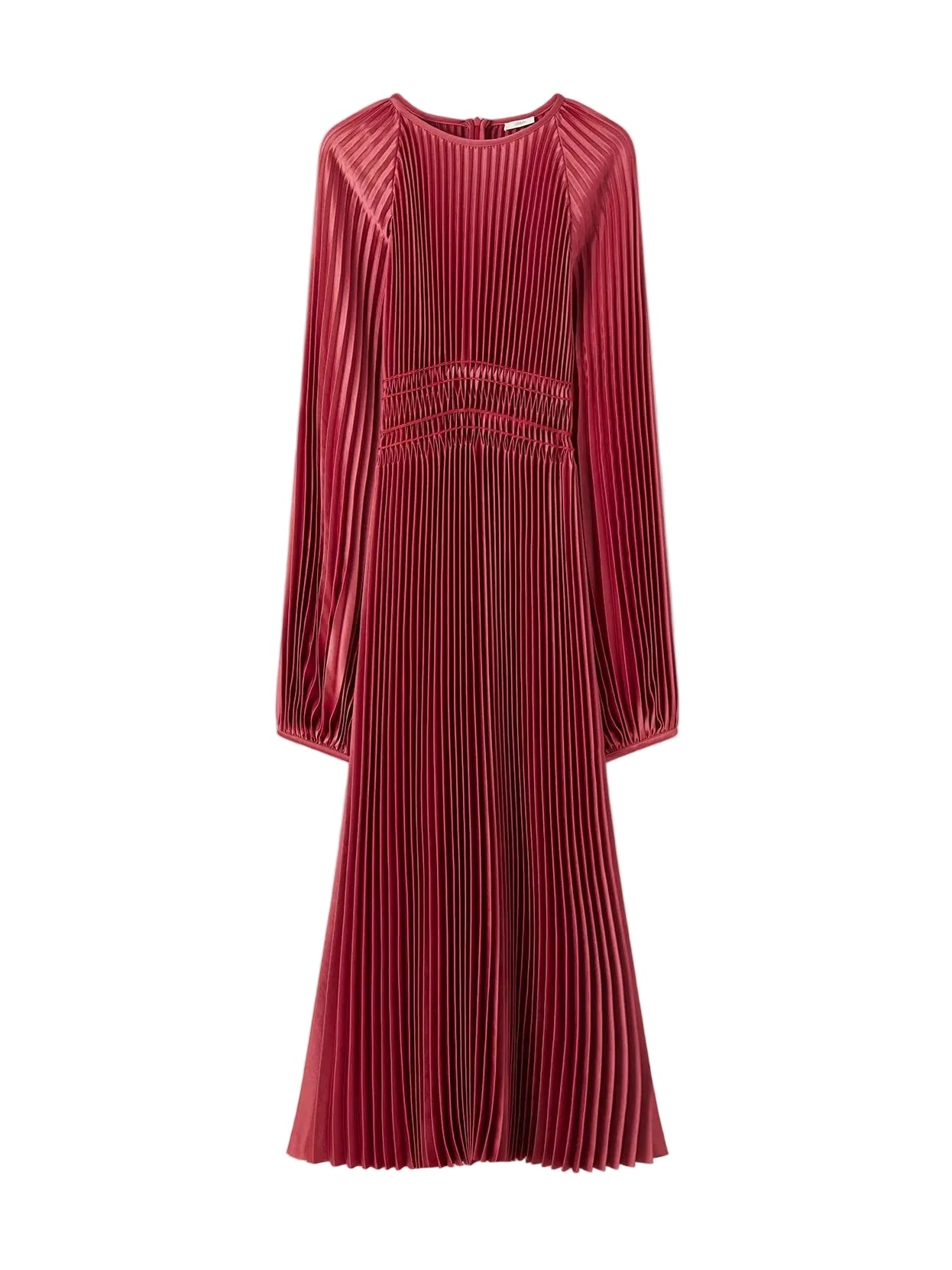Ortiz Pleated Woven Dress, Mulberry