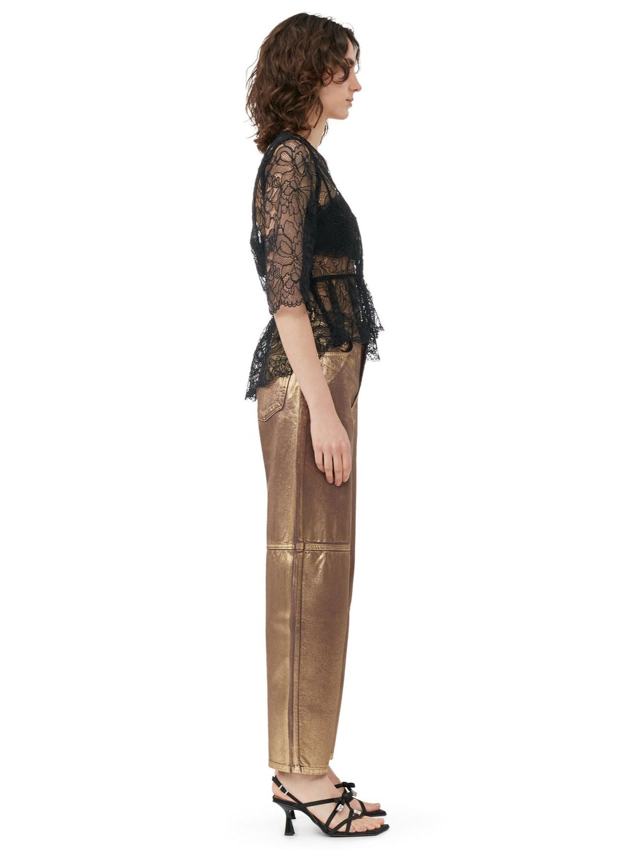 Light Lace V-neck Blouse, black