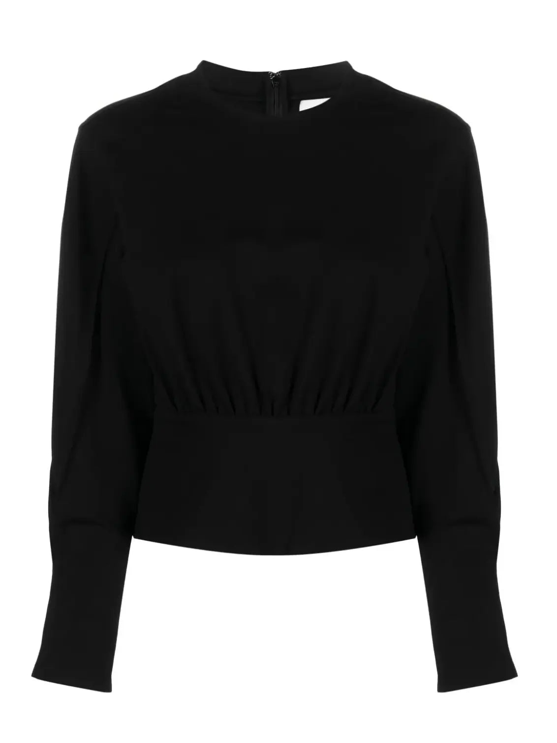 STRUCTURED PONTE BLOUSON TOP, black