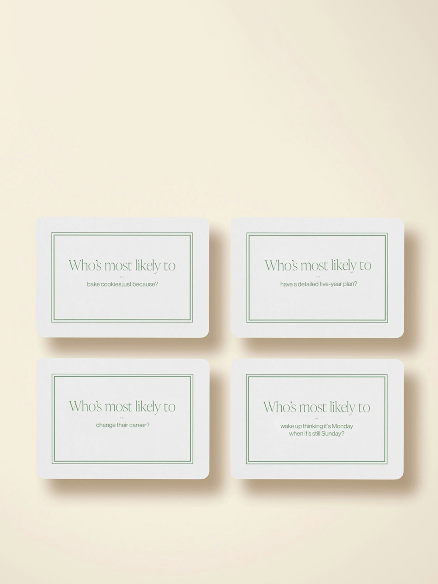 Table stories dinner party playing cards