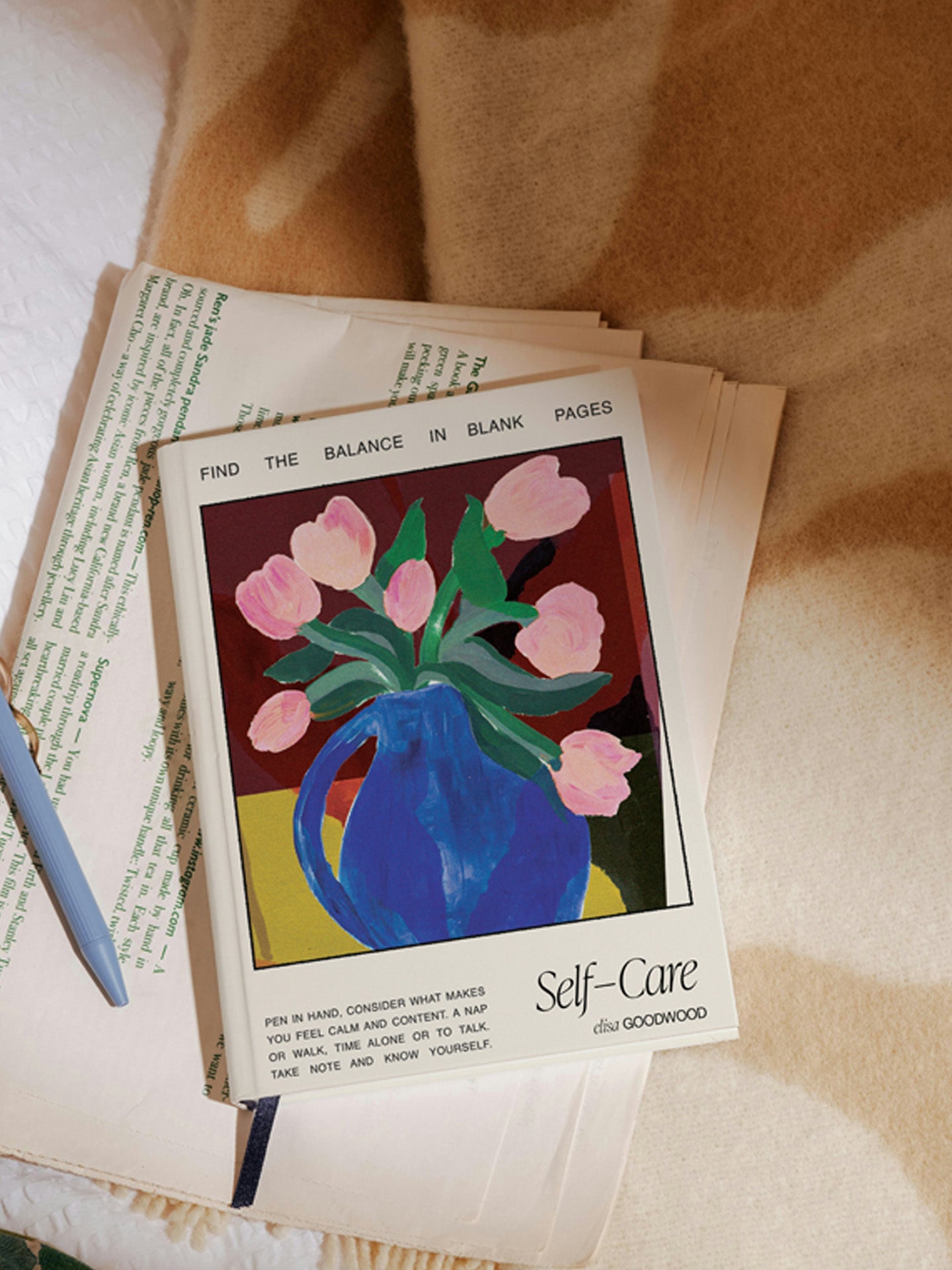 Tulip vase wellness journal